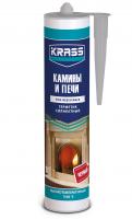 Герметик силикатный для каминов и печей KRASS, 300 мл., (чёрный)