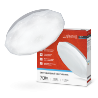 Светильник LED IN HOME DECO "ДАЙМОНД", 70 Вт, 6500 К, 496х85 мм, 6300 лм, IP40