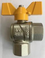 Кран газовый шаровой угловой TIM, 1/2", г/г, бабочка