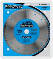 Диск алмазный Diaforce TURBO BASIC, 230x22,23x7,5 мм, толщина реха 2,4 мм, сухой рез, 6600 об/мин