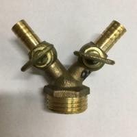 Переходник наружная резьба 1/2" / 2 крана, штуцеры "ёлочка" 8 мм (под хомуты)