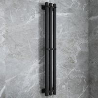 Полотенцесушитель KEEROL LP12, 1200х150 мм, чёрный матовый (вентили + отражатели)