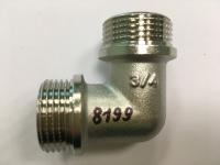 Уголок 3/4" наружные резьбы, латунный