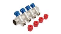 Коллектор VALTEC 3/4", 4 выхода x 1/2", регулирующие вентили