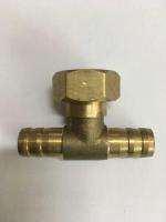 Тройник для соединения шлангов, ёрш/накидная гайка 1/2"/ёрш (латунь)