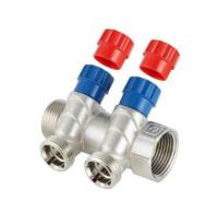 Коллектор VALTEC 1", 2 выхода x 1/2", регулирующие вентили