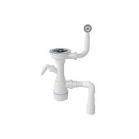 Сифон nova для керамогранитной мойки, 3½", с отводом для слива, круглый перелив
