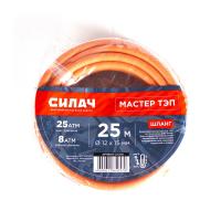 Шланг поливочный ТЭП СИЛАЧ Мастер, 1/2", армированный, оранжевый с серой полосой, 25 метров