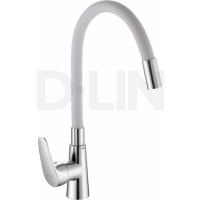 Смеситель для кухни D-lin D155302-2 (гнущийся гусак в сером силиконе)