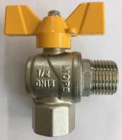 Кран газовый шаровой угловой TIM, 1/2", г/ш, бабочка