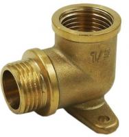Уголок 1/2" в/н, с креплением, латунный
