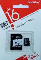 Карта памяти (Micro SD) 16Gb Class 10
