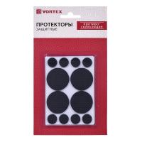 Подпятники противоскользящие VORTEX, чёрные, 24 штуки