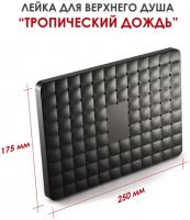 Лейка тропическая D-lin D61071, 250x175 мм, для душевой системы, чёрная