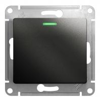 Выключатель Systeme Electric "GLOSSA" антрацит 1СП с подсветкой (рамка в комплекте)