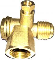Клапан обратный для компрессора, 1/2" нар. х 1/2" внутр. х 1/8" внутр. (двухцилиндровый)
