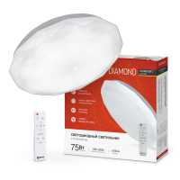 Светильник LED IN HOME COMFORT DIAMOND, 75 Вт, 3000-6500 К, 500х90 мм, 6000 лм, с пультом ДУ