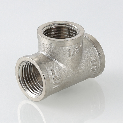 Тройник 1/2", внутренние резьбы, латунный, Valtec