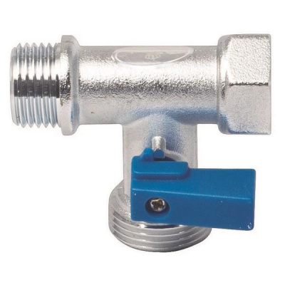 Кран для стиральной машины KAISER, 1/2"н x 3/4"н x 1/2"в (проходной)