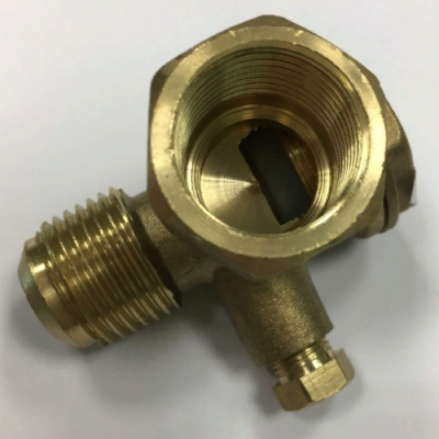 Клапан обратный для компрессора, 1/2" нар. х 1/2" внутр. х 1/8" внутр. (двухцилиндровый)