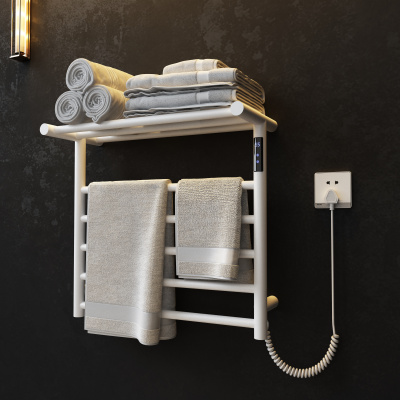 Полотенцесушитель электрический Maxonor PURE LIFE PL-TRE03-55-5-8, с полкой, белый (подключение справа)