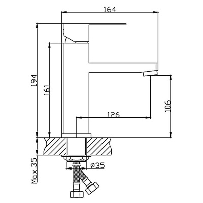 Смеситель для умывальника Haiba HB10803, нержавеющая сталь