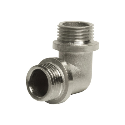Уголок 1/2" наружные резьбы, латунный, VRT