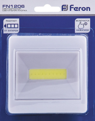 Фонарь Feron FN1206 пушлайт, 1 LED, 3 W, квадратный