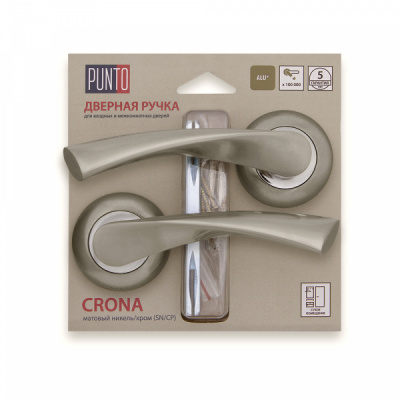 Ручки дверные PUNTO CRONA TL/HD SN/CP-3, матовый никель/хром