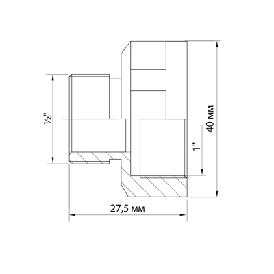Переходник 1/2" н. x 1" в., латунный, VRT