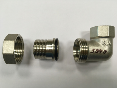 Американка угловая 3/4", латунная