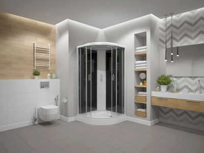 Душевая кабина ERLIT ER3509P-C2-RUS (90x90x215 см)