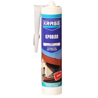 Герметик битумный для крыш и кровли KRASS , 300 мл., (чёрный)
