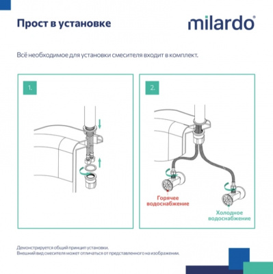 Смеситель для кухни milardo "Meal" M01BL0FM05, гнущийся гусак, чёрный матовый