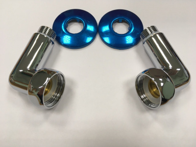Соединение угловое 1/2" н. x 1" в., хром, ViEiR (пара)