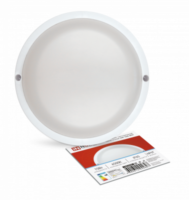 Светильник LED IN HOME СПП 1565-КРУГ, 15 Вт, 6500 К, 140 мм, 1350 лм, IP65