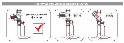 Фильтр механической очистки VALTEC 1/2", внутренние резьбы, универсальный