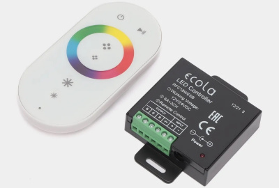 Контроллер для светодиодной ленты Ecola RGB, 216 Bт/12 В (432 Вт/24 В), 18 A, с кольцевым сенсорным пультом управления