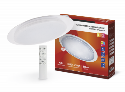 Светильник LED IN HOME COMFORT GALAXY, 75 Вт, 3000-6500 К, 560х85 мм, 6000 лм, с пультом ДУ