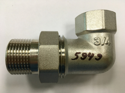 Американка угловая 3/4", латунная