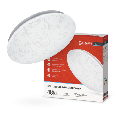Светильник LED IN HOME DECO "БАМБУК", 48 Вт, 6500 К, 350x55 мм, IP40