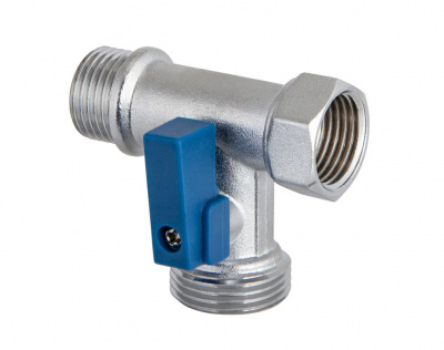 Кран для стиральной машины KAISER, 1/2"н x 3/4"н x 1/2"в (проходной)