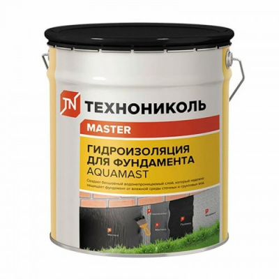 Мастика гидроизоляционная битумная ТЕХНОНИКОЛЬ MASTER AQUAMAST для фундамента, 18 кг