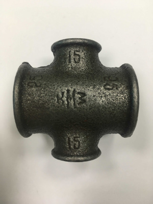 Крестовина чугунная переходная DN25x15 (1" х 1/2")