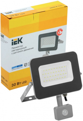 Прожектор LED IEK СДО-7-30Д, 30 Вт, с датчиком движения, IP54