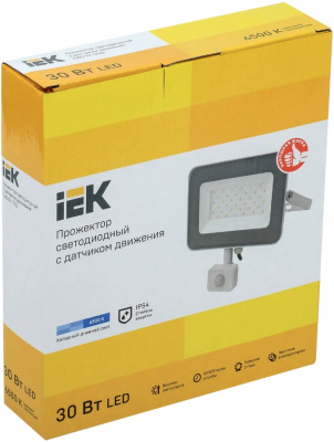 Прожектор LED IEK СДО-7-30Д, 30 Вт, с датчиком движения, IP54