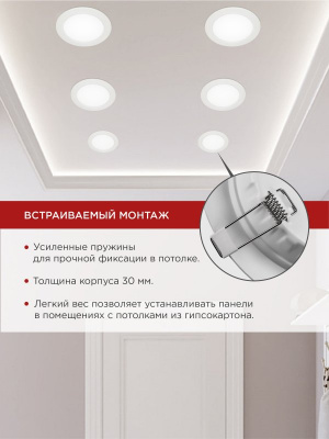 Панель светодиодная IN HOME RLP-VC, 24 Вт, 6500 К, 220 мм, 1920 лм, IP40 (круг)