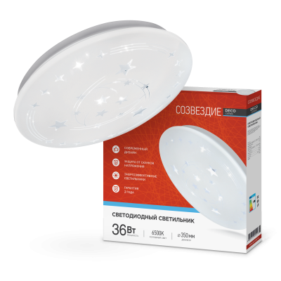 Светильник LED IN HOME DECO "СОЗВЕЗДИЕ", 36 Вт, 6500 К, 350x55 мм, IP40