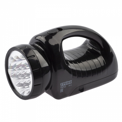 Фонарь-прожектор ТРОФИ LED TSP12, 2 режима (+кемпинг, аккум., 12LED + 18LED, вилка 220В)