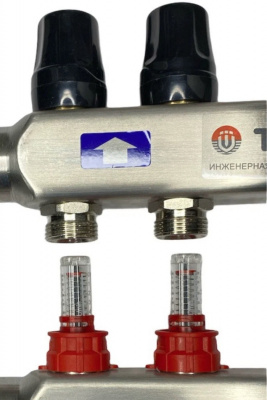 Коллекторная группа TIM KCS5010 с расходомерами, 10 выходов, нержавеющая сталь